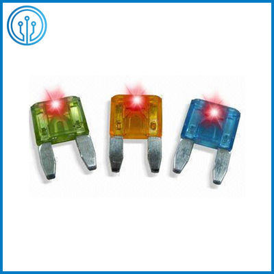 ISO 8820 LED 표시기 멀티 컬러 PA66 자동 블레이드 퓨즈 Tan Mini 30 Amp 자동차 퓨즈